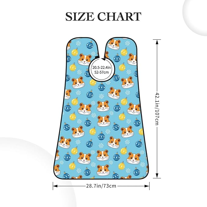 Adjustable Beard Catcher Apron, Guinea Pig Snowflakes Christmas Shave Bib, Non-Stick Waterproof Grooming Bib, Shaving Essential for Men Dad Christmas