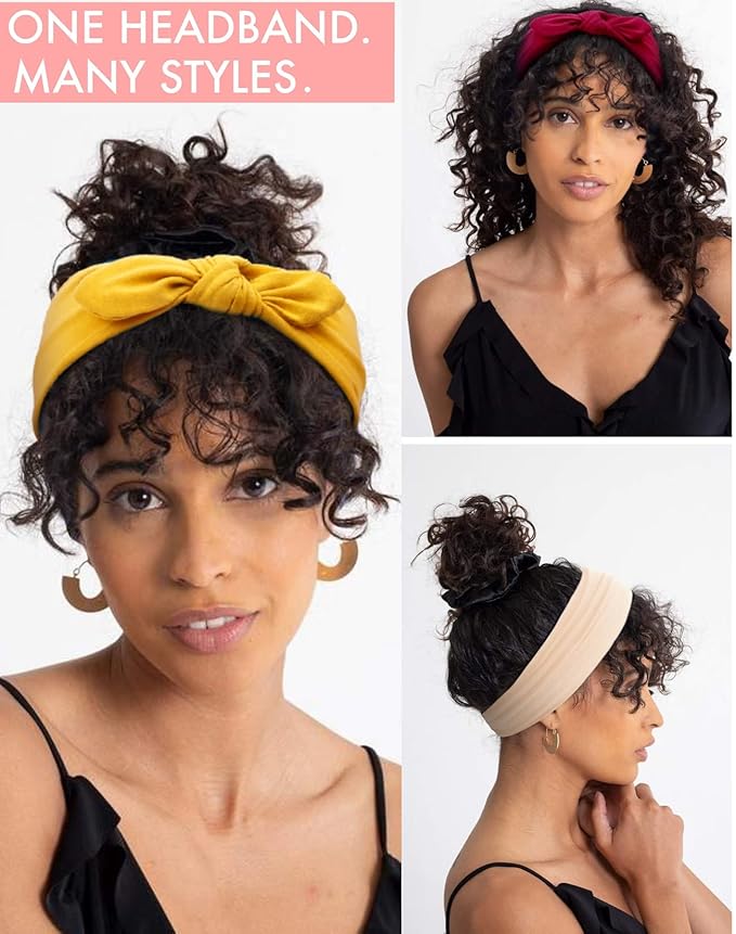 Tobeffect Bow Headbands for Women Non Slip 3.5'' Wide Knotted Headband Hair Bands with Bows Rabbit Ears Womens Turban Headbands Headwraps Girls Strechy Cute Hair Accessories…