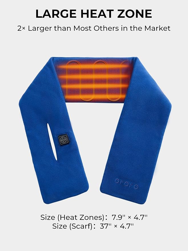 ORORO Heated Scarf, Up to 12 Hours of Warmth, Heated Neck Warmer with Rechargeable Battery