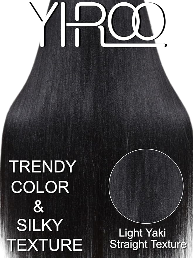 YIROO V Part Wig Yaki Straight Human Hair Wigs for Black Women Upgrade Upart Wig No Leave Out 12A Glueless Kinky Straight V Shape Clip in Half Wig No Glue No Sew Beginner Friendly 180% Density 16 Inch