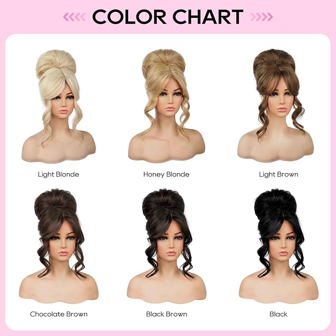 REECHO Messy Bun Hair Piece with Bangs – 2-in-1 Drawstring Ponytail Extension Updo Wig & Hair Topper with Long Side Bangs, Natural-Looking Hair Bun Hairpieces for Women - Black Brown