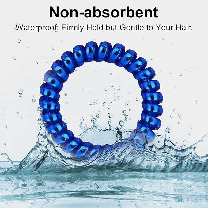 JessLab Spiral Hair Ties for Women, 10-Pack Traceless No-Damage Ponytail Holders, Coils Hair Bands for Girls, Assorted Colors