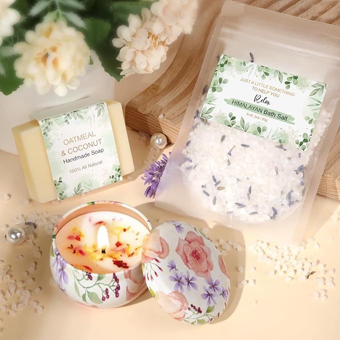Get Well Soon Gift Baskets for Women, Self Care Gifts for Women Birthday Care Package Spa Kit, Inspirational Sunflower Christmas Gifts for Mom Her Friend Sister Wife, Thinking of You Sympathy Gift