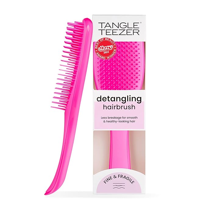 Tangle Teezer Fine & Fragile Ultimate Detangler Brush, Dry & Wet Hair Brush to Detangle & Reduce Breakage, Runway Pink