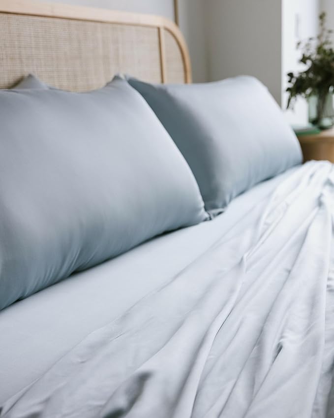 Cozy Earth King Pillowcases Set of 2 - Made of 100% Viscose from Bamboo, Ultra-Soft & Luxury, Woven from Naturally Breathable & Lightweight Fabric - Shore