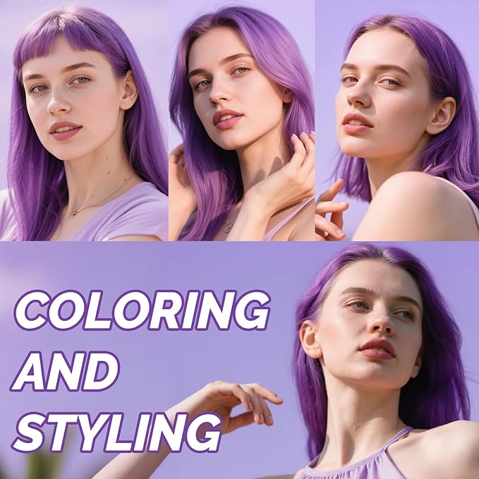 Purple Temporary Hair Color Spray, SOVONCARE Natural Hair Wax Dye Spray for Kids Halloween, Christmas Party, Cosplay -On 1-Day Washable 120ML