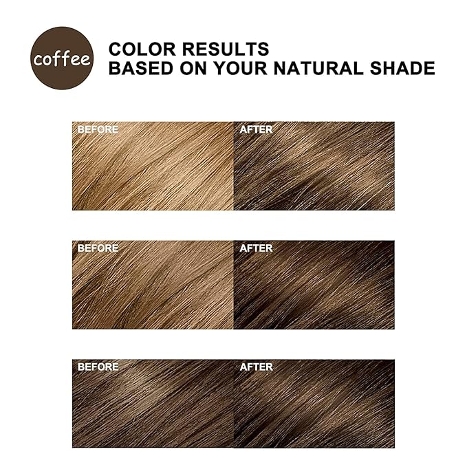 Instant Coffee Hair Dye Shampoo 3 In 1, Coffee Brown Hair Color Shampoo for Women & Men, Natural Hair Dye Shampoo Herbal Brown Shampoo Colors in Minutes 500ML