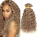 Color #22 Bundles Human Hair Ash Blonde Water Wave Bundle 20 22 24 Inch Niegmeag Color #22 Wet and Wavy Bundle Hair Weave Grey Blonde Color 300g