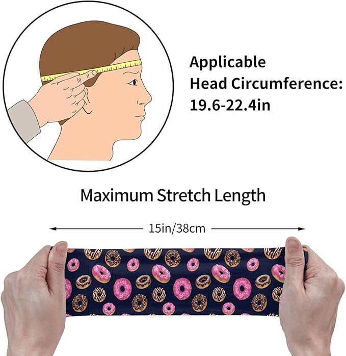 Sports Sweatband for Men and Women, Sweat-Absorbing Headbands for Moisture Wicking, Suitable for Fitness Running Cycling Hiking Yoga Football Exercise