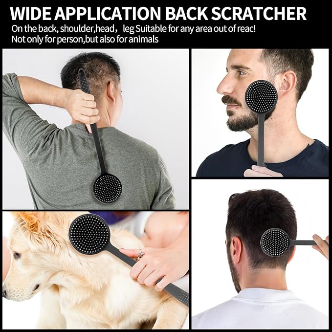 Back Scratcher, 2PackGifts for Men Back Scratcher ， 2025 New Back Scratcher with 2 Silicone Scratch Surface, Deep Back Scratcher for Men/Women, Long Handle Backscratchers for Adults
