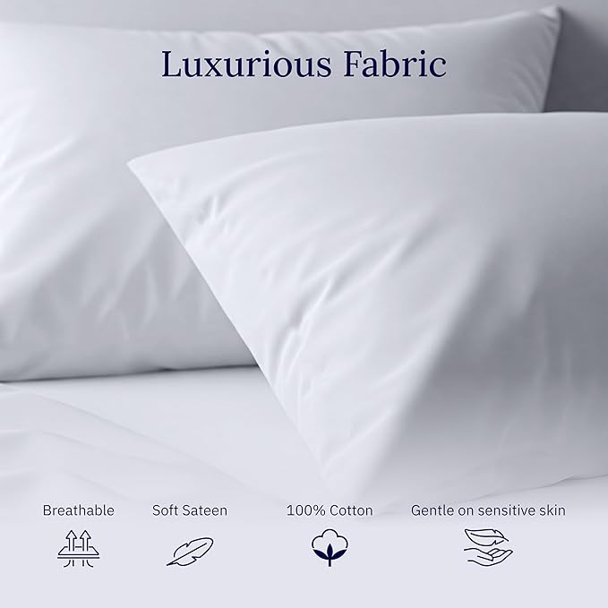 California Design Den Luxuriously Soft Premium 600 Thread Count, 100% Cotton Queen Pillowcases Set of 2, Crisp Standard Pillow Covers Fits Standard & Queen Pillows (Mushroom - Taupe Brown)