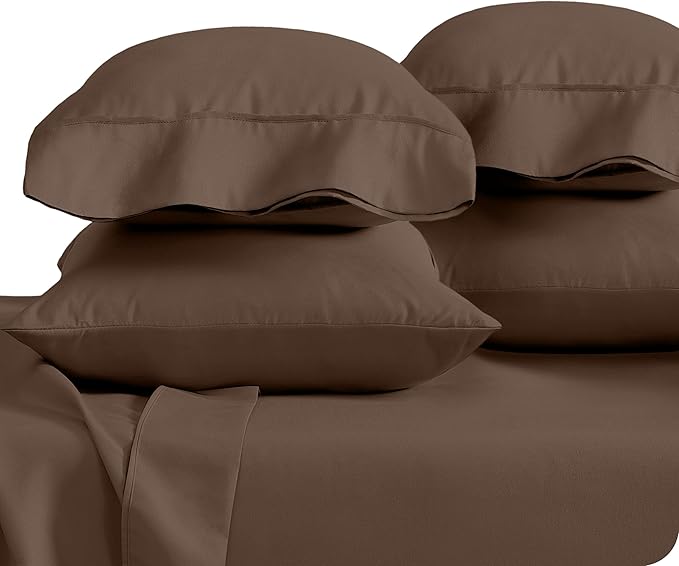 Bare Home Microfiber King Size Pillowcases - 4 Pack, Cocoa, 20x40
