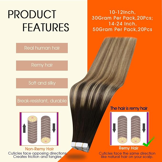 Full Shine Balayage Tape in Extensions Color 4 Brown Ombre 27 Caramel Blonde And 60 Blonde Highlight 8 Ash Brown 22Inch Long Tape in Hair Extensions Real Human Hair 50Gram 20Pcs Remy Hair Extensions