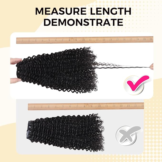 Lashey Kinky Curly Clip in Hair Extensions 110g 7pcs 16 Inch Natural Black Seamless Clip in Hair Extensions Human Hair with Soft Invisible PU Weft for Women
