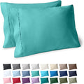 Bare Home Microfiber Pillow Cases - Standard/Queen Size Set of 2 - Cooling Pillowcases - Double Brushed - Turquoise Pillowcases 2 Pack - Easy Care (Standard Pillowcase Set of 2, Turquoise)
