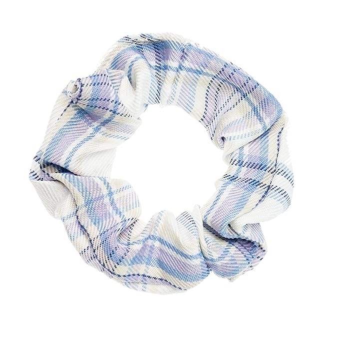 Colorful Plaid Bandana Scrunchies - 6PCS Hair Ties for Women (Assorted Patterns)