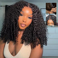 7x6 Burmese Curly Glueless Wigs Human Hair Pre Plucked Pre Cut 250% Density Drawstring Wig Human Hair 7x6 HD Lace Front Wigs Human Hair for Black Women Wear and Go Glueless Wig Natural Color 16inch
