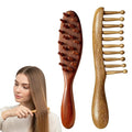Loc Brush for Dreads, 2 Pack Golden Sandalwood Scalp Massager Comb, Handheld Locs Brush for Gentle Styling and Relaxing Head Massage, Ergonomic Handle for Easy Control