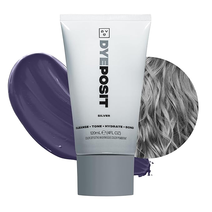 Good Dye Young Color Depositing Mask, DYEposit Color Depositing Conditioner, Toning Treatment, Tone & Enhance Color-Treated Hair - Semi Permanent Hair Dye, Vegan and Cruelty-Free (Silver) 4 fl oz