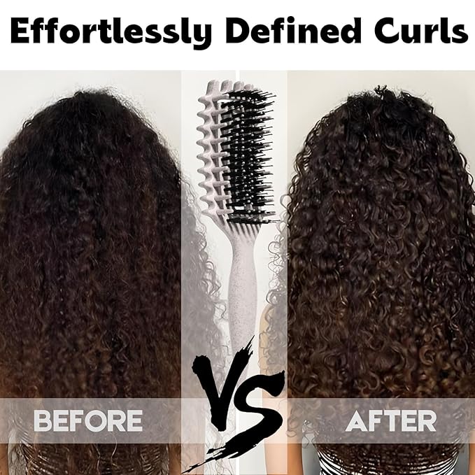 Curly Hair Brush Candybrush Curl Defining Brush for Detangling Shaping and Defining Curls for Women, Men, Wet & Dry Hair (Beige)