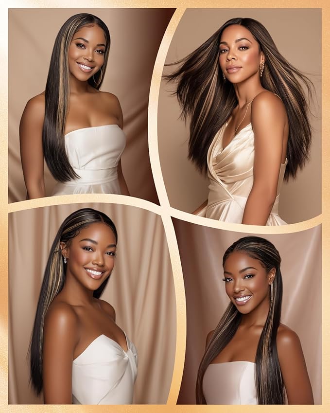 Arabella 13x6 Balayage Wig Human Hair Glueless Wigs Human Hair Pre Plucked Pre Cut 13x6 Ear to Ear Full HD Lace Front Wigs 210% Density 1B/27 Straight Wig Drawstring Wig Human Hair 26 Inch