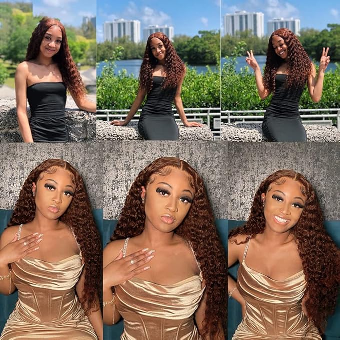 Color 4 Bundles Human Hair Chocolate Deep Wave Hair Weave Mixed Length 3 Bundles 18 20 22 Inch Unprocessed Brazilian Virgin Remy Hair Extensions For Woman