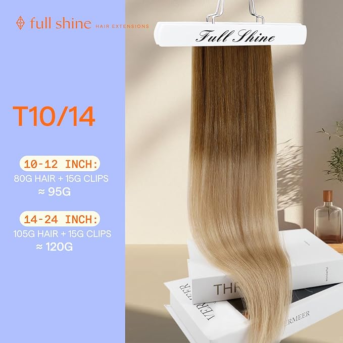 Full Shine Golden Blonde Hair Extensions 18 Inch Golden Brown To Dark Blonde Real Human Hair Extensions Clip ins for Thinning Hair 7 Pcs 120 G