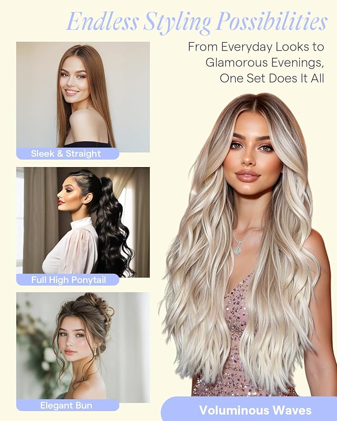 Full Shine Black Clip in Hair Extensions Human Hair 150 G 22 Inch Black Extensions Clip in for Festivals for Hairstyles 7 Pcs