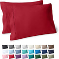 Bare Home Microfiber Pillow Cases - King Size Set of 2 - Cooling Pillowcases - Double Brushed - Red Pillowcases 2 Pack - Easy Care (King Pillowcase Set of 2, Red)