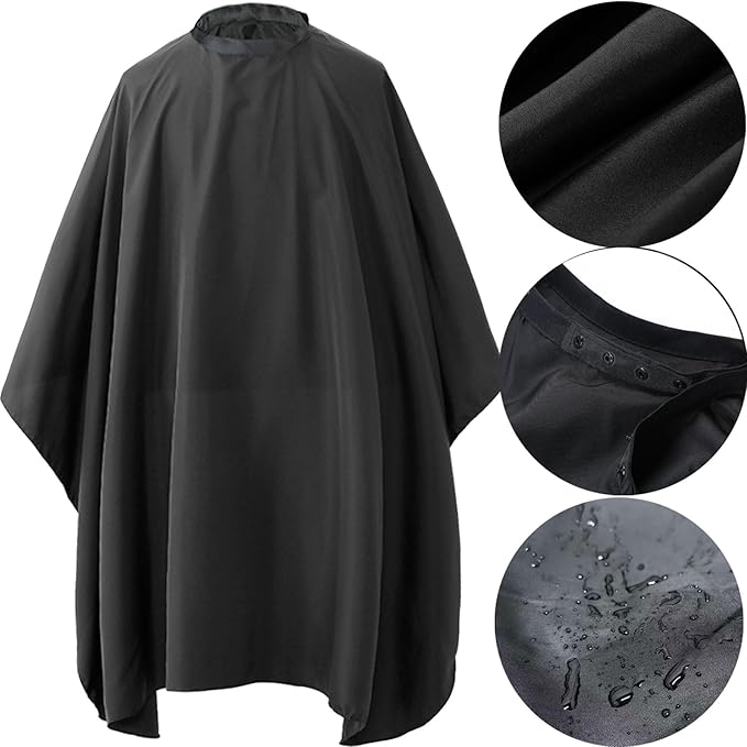 Professional Hair Cutting Cape with Adjustable Snap Closure, Salon Barber Cape,Waterproof Hairdressing Salon Cape - 47" x 55"