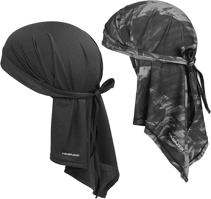 Bandanas Skull Caps for Men, Women Breathable Neck Gaiters, Sweat Wicking Do Rags Head Wraps, Helmet Liner Durag
