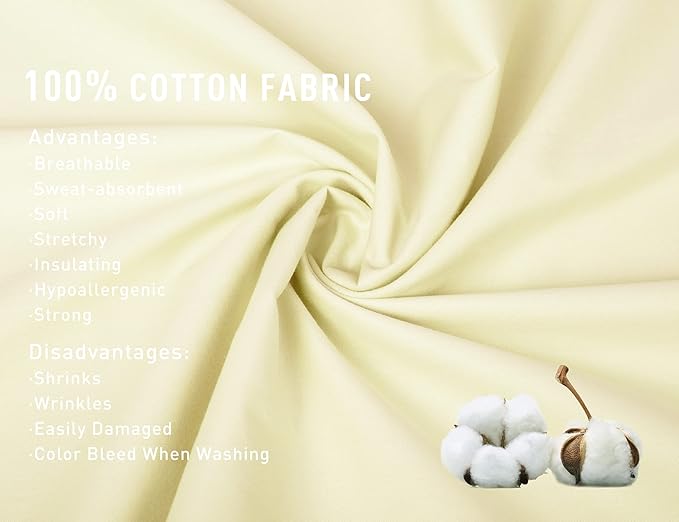 Sunflower Queen Pillowcases Set of 2, 100% Cotton Queen Pillow Cases 2, 20×30 inches Cream, Soft and Breathable