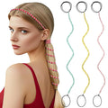 3 Packs Ponytail Holders Hair Ties for Women, Spiral Pony Tails Elastic Braided Hair Holders for Gym Swimming Sports (3pcs25"colorful40)