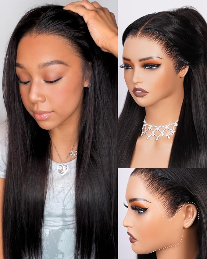 Arabella Hair 13x6 Lace Front Wigs Human Hair 210% Density Glueless Wig Human Hair 100% Straight Human Hair Wigs 12A Pre Plucked Pre-Bleached Pre-Cut Glueless Wig (18inch,13x6 Straight Hair)