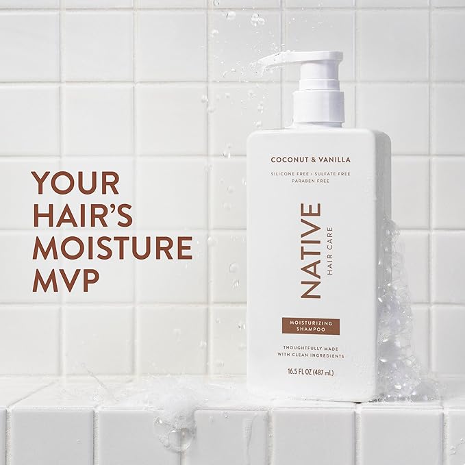 Native Coconut & Vanilla Shampoo and Conditioner Contain Naturally Derived Ingredients | All Hair Types, Color & Treated, Fine to Dry Damaged, Sulfate & Dye Free - 2-Pack
