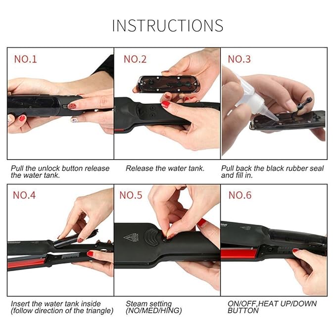 DORISILK Steam Hair Straightener and Curler Iron 2 in 1, Professional Salon Infrared Flat Iron Wide Tourmaline Ceramic Plate, Vapor Straighteners for Hair 450 Degrees Adjustable Temp, 2 Inch Black