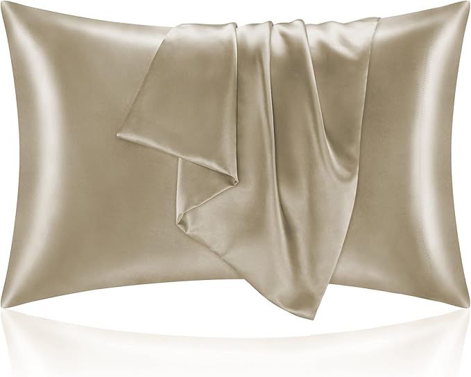 BEDELITE Satin Pillowcase for Hair and Skin, Super Soft and Cooling Similar to Silk Pillow Cases 2 Pack with Envelope Closure, Gift for Women Men(20"x40" King Size, Taupe)