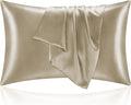 BEDELITE Satin Pillowcase for Hair and Skin, Super Soft and Cooling Similar to Silk Pillow Cases 2 Pack with Envelope Closure, Gift for Women Men(20"x26" Standard Size, Taupe)