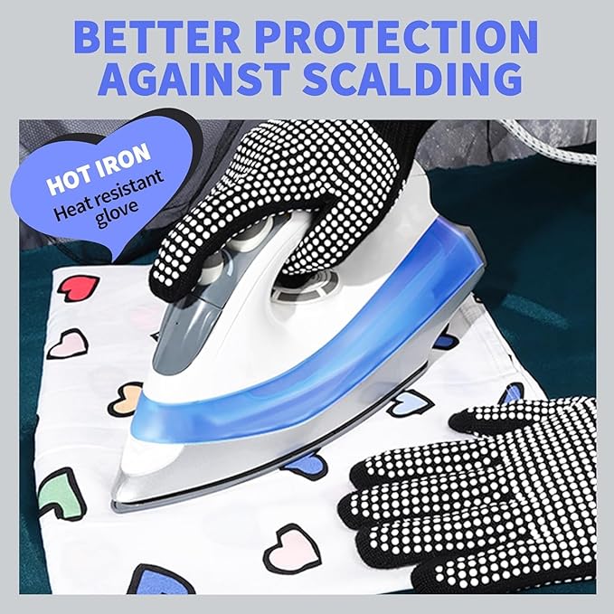 Heat‑Resistant Gloves–Silicone‑Grip Protection for Hair Styling, Curling & Flat Iron, Heat Press, Sublimation–Universal Fit