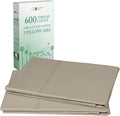 CALIFORNIA DESIGN DEN Luxuriously Soft Hotel Quality 600 Thread Count, 100% Cotton Set of 2 Cases, Crisp & Cool Pillow Cases Queen Size, Fits Standard & Queen Pillows (Taupe)
