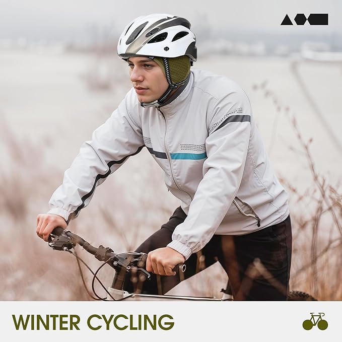 Skull Cap Helmet Liner, Winter Thermal Cycling Cap for Men & Women, Lightweight Cycling Hat for Biking Running Outdoor Work