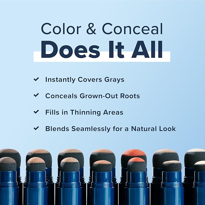 TRUHAIR Jumbo Color & Conceal Waterproof Root Touch Up Hair Color for Gray Hair Coverage - Instant Root Cover Up Hair Powder for Women & Men - Bald Spot Concealing, Hairline Filling (Auburn)