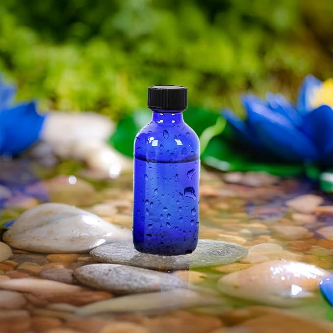 DIDITIME 2 oz Shot Bottles with Caps & Stainless Steel Funnels, Juicing Bottle Reusable Glass, 60ml Small Jars with Lids for Potion, Ginger Shots, Oils, Juice (Cobalt Blue, 12-pack)