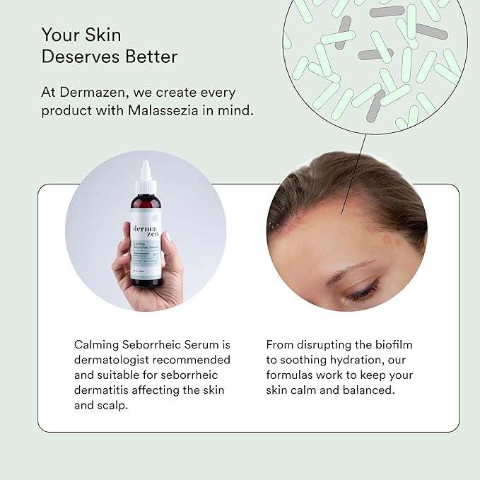 Dermazen Malassezia-Safe MCT Scalp Moisturizer for Men & Women - Natural Treatment for Dry, Flaky Scalp | Tea Tree & Rosemary Essential Oils for Hydration, Itch Relief & Hair Growth Support - 4oz