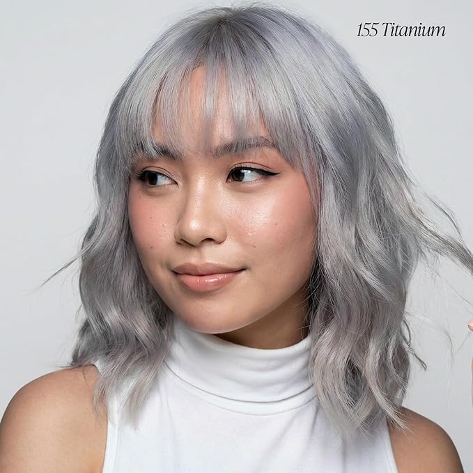 Adore Semi Permanent Hair Color (155 Titanium) | Vegan & Cruelty-Free Gray Hair Dye | No Ammonia, No Peroxide, No Alcohol | 4 Fl Oz Each (Pack of 2)