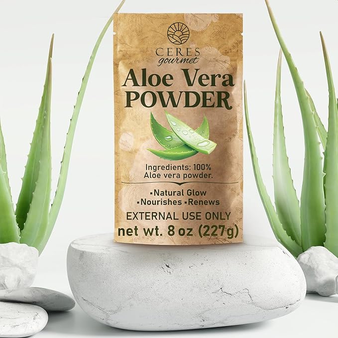 Aloe Vera Leaf Powder – 227g | 100% Pure & Natural | for Skin, Face, Hair & DIY Beauty Masks | Cooling Hydration, Moisturizer & Scalp Soother