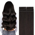 GOO GOO Invisi Edge Tape in Hair Extensions Human Hair, 2 Dark Brown, 6pcs 12inch 15g, Virgin Remy Hair, Seamless Injected Tape, Natural Look