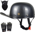 Baseball Motorcycle Helmet - Half Helmet Motorcycle Men Women for Bike Cruiser Chopper Moped Scooter with Gloves and Masks, Dot Approve