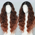 Synthetic 13x4 HD Lace Front Wigs Pre Plucked 26 Inch Long Wavy Ombre Burgundy with Black 100% Futura Premium Lace Wigs For Black Women Ready to Wear Daily Party Use