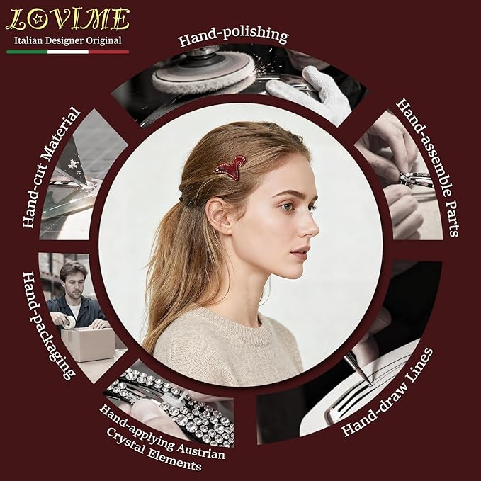 2026 Original Italian Designed Christmas Hair Clips for Women, Plant-Based Acetate Hair Hairpin for Birthday Girls, Handmade Christmas Hair Accessories With Gift Box-Steed Whisper